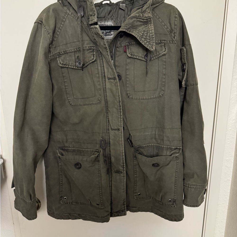 Levi's Olive Hooded Utility Jacket